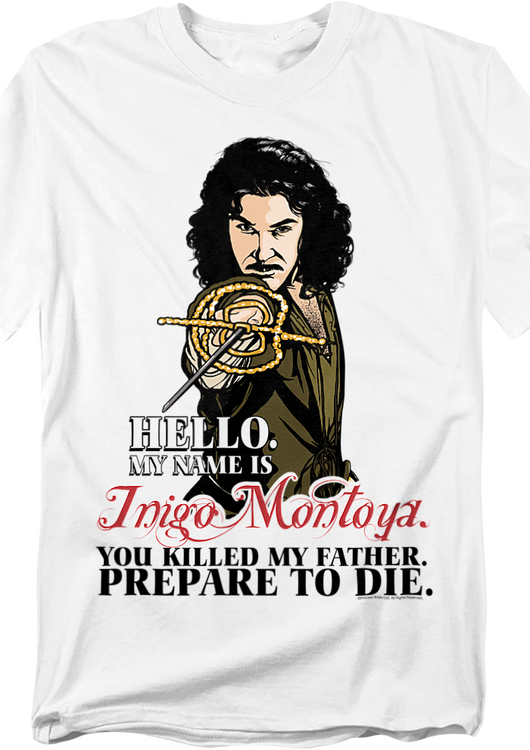 White Inigo Montoya Illustration Princess Bride T-Shirt - main product image