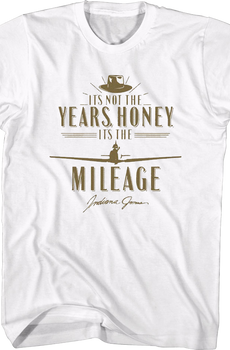 White It's Not The Years It's The Mileage Indiana Jones T-Shirt
