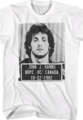 White John Rambo Mug Shot T-Shirt
