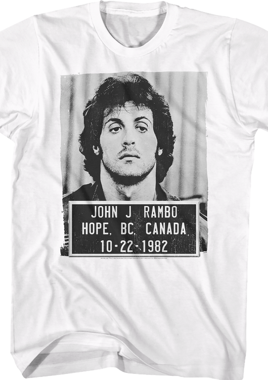 White John Rambo Mug Shot T-Shirt - main product image