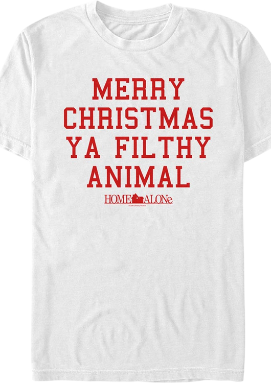 White Merry Christmas Ya Filthy Animal Home Alone T-Shirt - main product image
