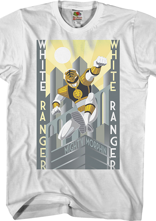 White Ranger Mighty Morphin Power Rangers T-Shirt - main product image