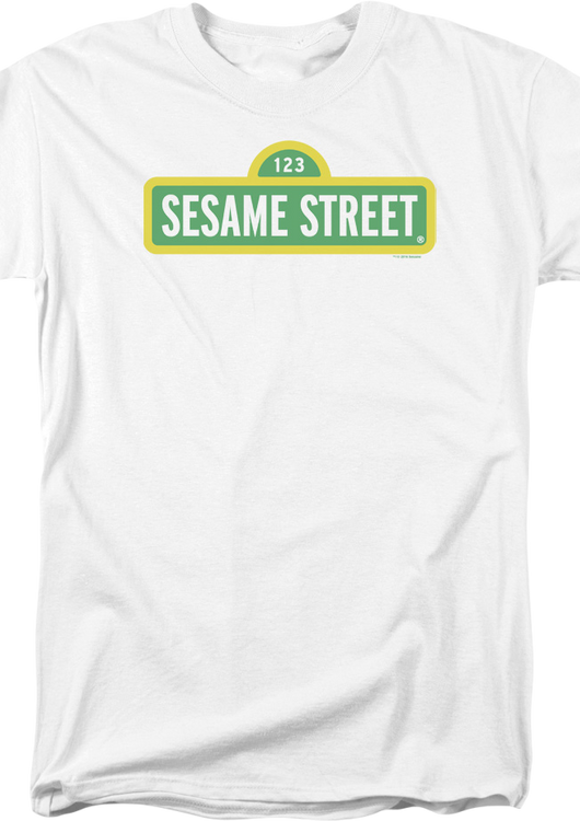 White Sign Sesame Street T-Shirt - main product image