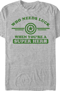 Who Needs Luck Captain America Marvel Comics T-Shirt