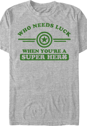 Who Needs Luck Captain America Marvel Comics T-Shirt