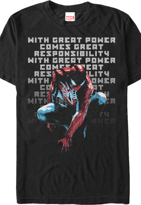 With Great Power Comes Great Responsibility Spider-Man T-Shirt