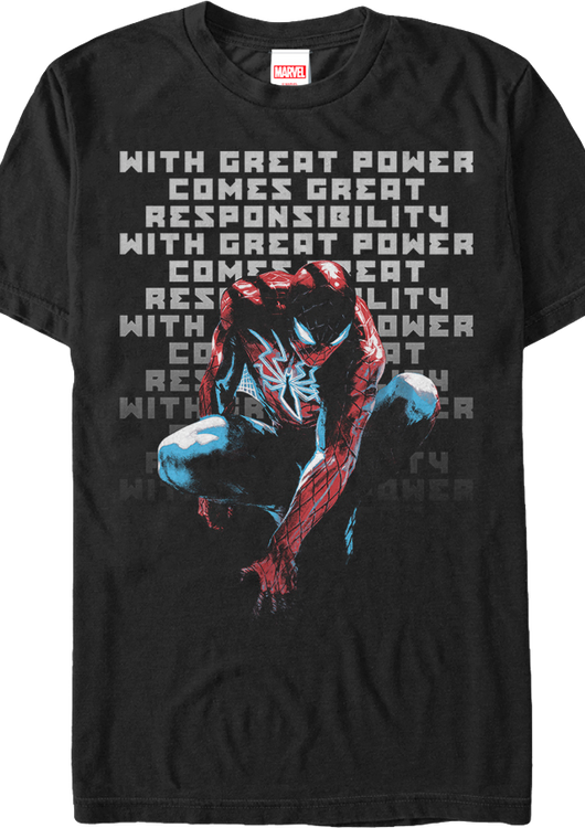 With Great Power Comes Great Responsibility Spider-Man T-Shirt - main product image