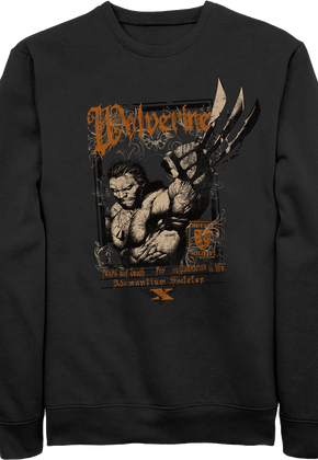 Wolverine Adamantium Skeleton Marvel Comics Sweatshirt