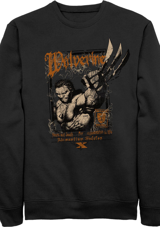 Wolverine Adamantium Skeleton Marvel Comics Sweatshirt - main product image