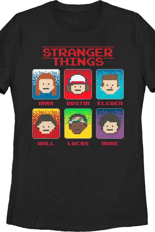 Womens 8-Bit Characters Stranger Things Shirtmain product image