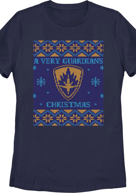 Womens A Very Guardians Christmas Marvel Comics Shirt - main product image