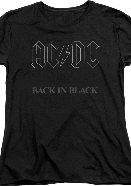 Womens ACDC Back In Black Shirt - main product image