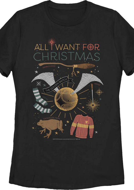 Womens All I Want For Christmas Harry Potter Shirt - main product image