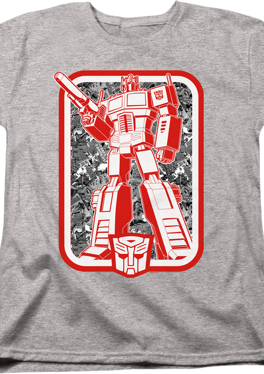 Womens Autobots Leader Optimus Prime Transformers Shirt - main product image
