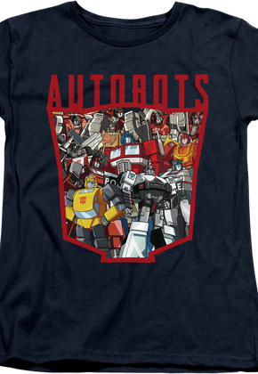 Womens Autobots Logo Collage Transformers Shirt