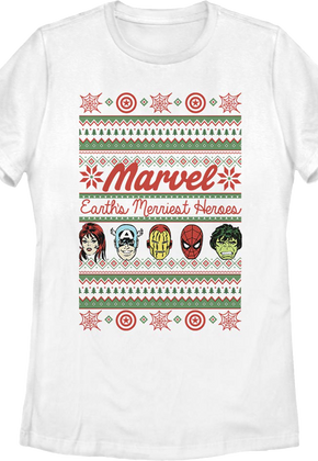 Womens Avengers Earth's Merriest Heroes Marvel Comics Shirt