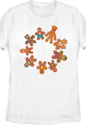 Womens Avengers Gingerbread Cookies Marvel Comics Shirt