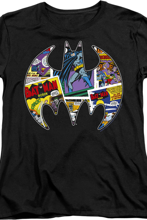 Womens Batman Logo Collage DC Comics Shirtmain product image