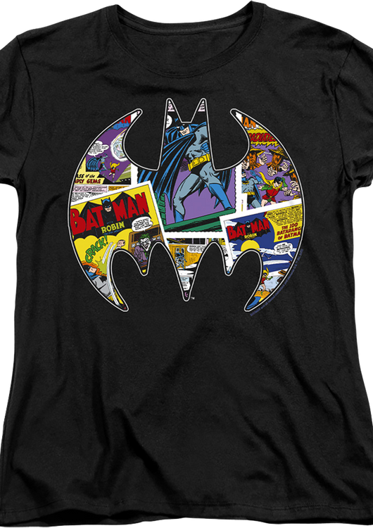 Womens Batman Logo Collage DC Comics Shirt - main product image