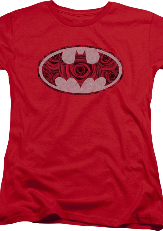 Womens Batman Red Rose Logo DC Comics Shirt - main product image