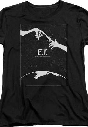 Womens Black and White Movie Poster ET Shirt