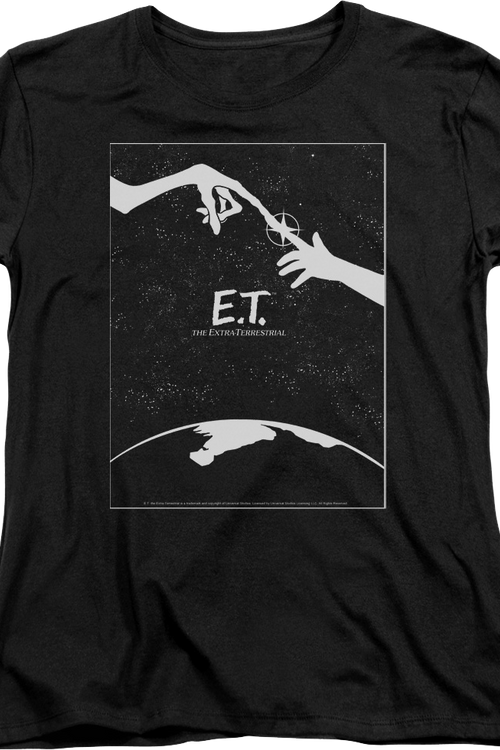 Womens Black and White Movie Poster ET Shirtmain product image