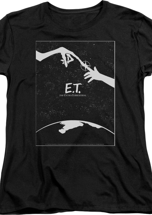 Womens Black and White Movie Poster ET Shirt - main product image