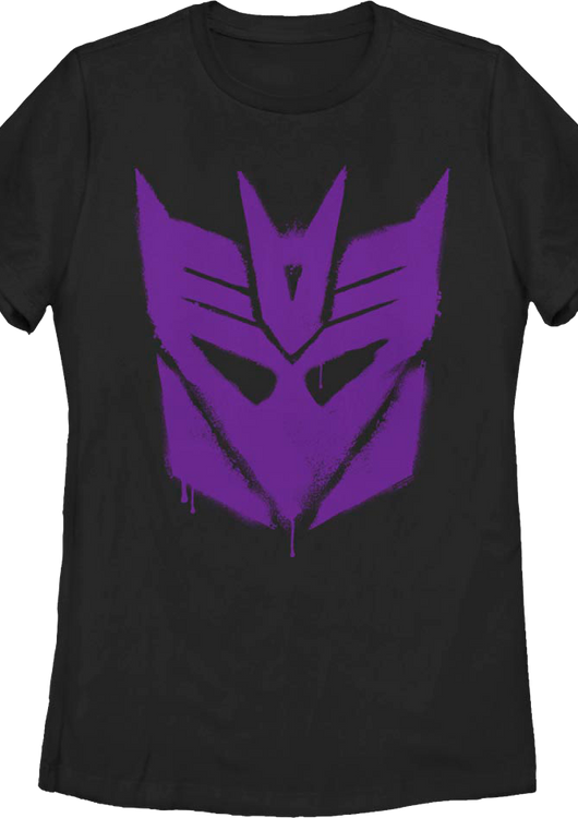 Womens Black Decepticon Graffiti Logo Transformers Shirt - main product image