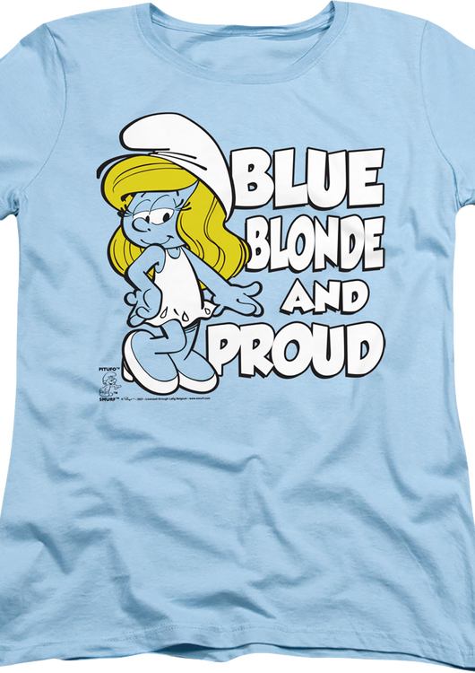 Womens Blue Blonde And Proud Smurfs Shirt - main product image