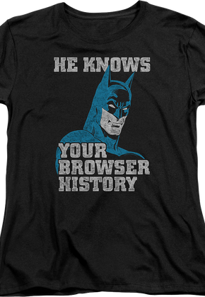 Womens Browser History Batman Shirt