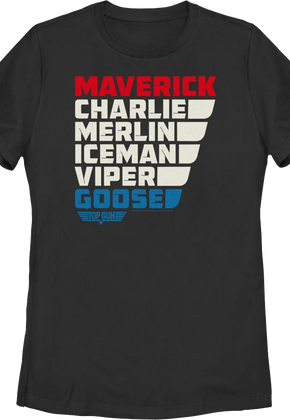 Womens Callsign Names Top Gun Shirt