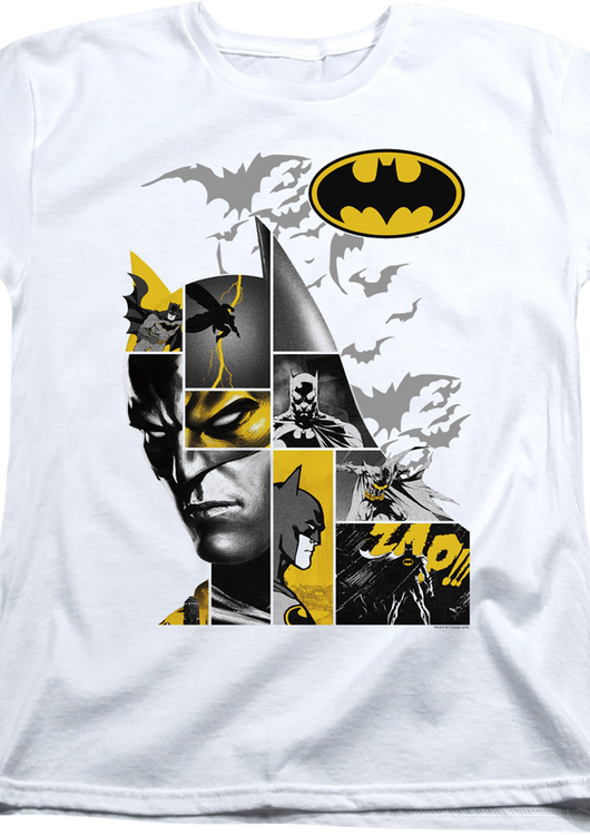 Womens Caped Crusader Collage Batman Shirt - main product image