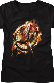Womens Catching Fire Poster Hunger Games Shirt