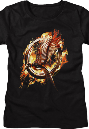 Womens Catching Fire Poster Hunger Games Shirt