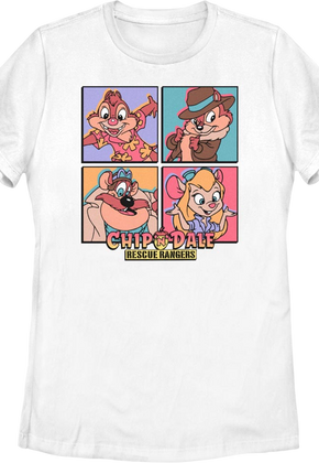 Womens Character Squares Chip 'n Dale Rescue Rangers Shirt