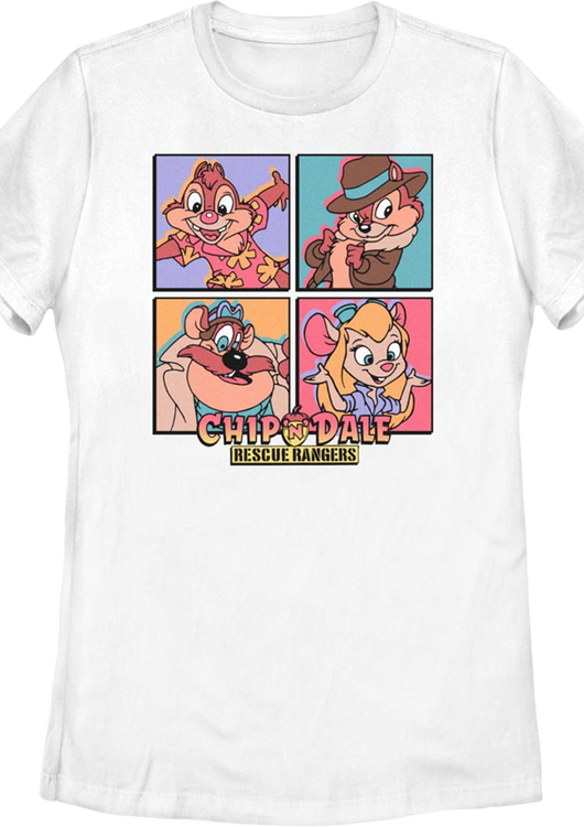 Womens Character Squares Chip 'n Dale Rescue Rangers Shirt - main product image