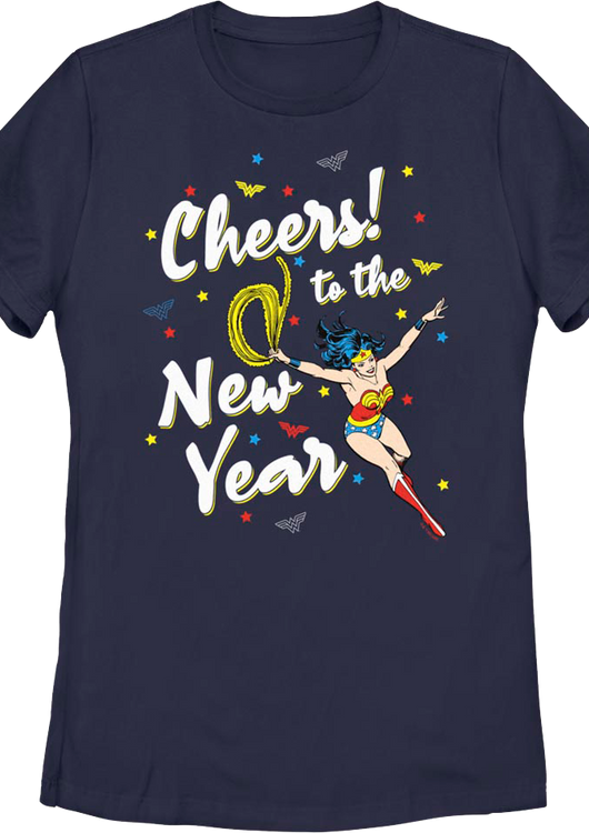 Womens Cheers to the New Year Wonder Woman DC Comics Shirt - main product image