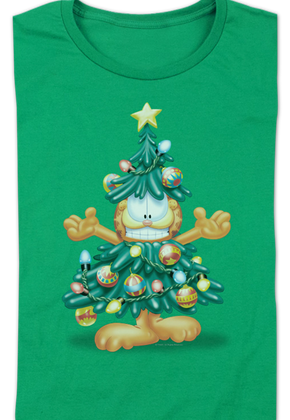 Womens Christmas Tree Garfield Shirt