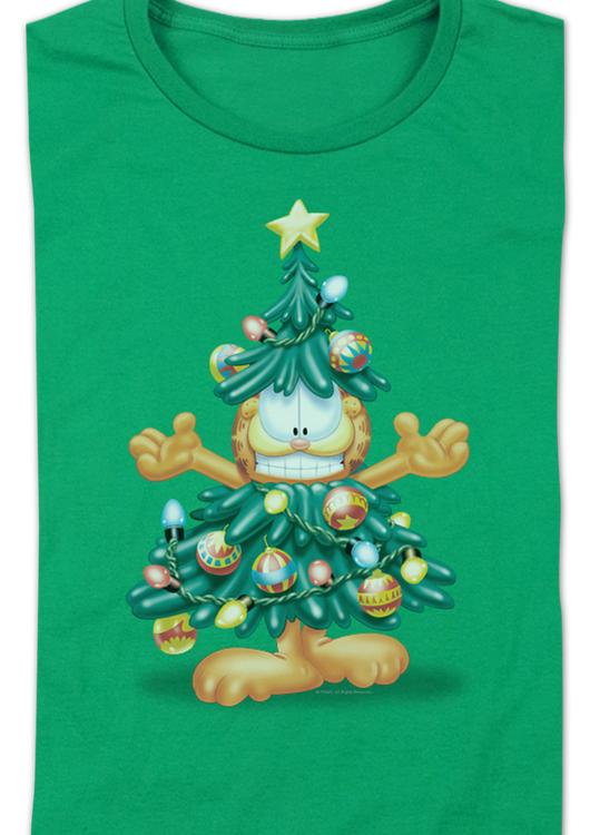 Womens Christmas Tree Garfield Shirt - main product image