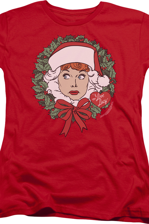 Womens Christmas Wreath I Love Lucy Shirt - main product image