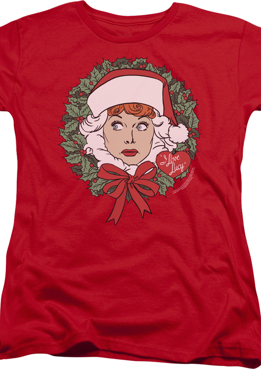 Womens Christmas Wreath I Love Lucy Shirt - main product image