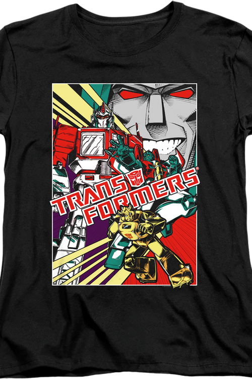 Womens Comic Poster Transformers Shirt - main product image