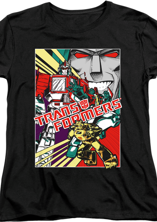 Womens Comic Poster Transformers Shirt - main product image