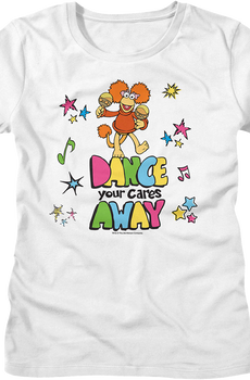 Womens Dance Your Cares Away Colorful Shapes Fraggle Rock Shirt