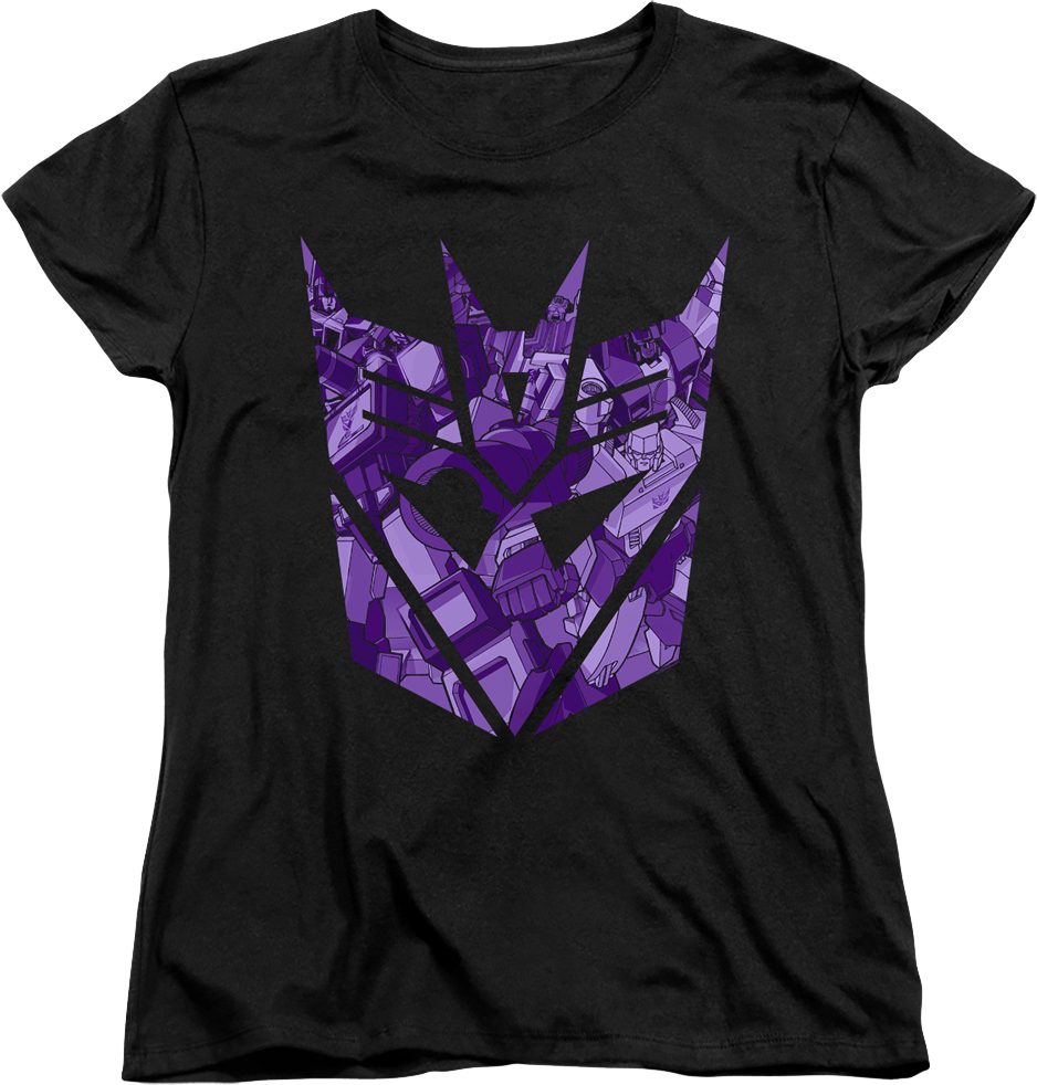 Womens Decepticon Logo Illustrations Transformers Shirt