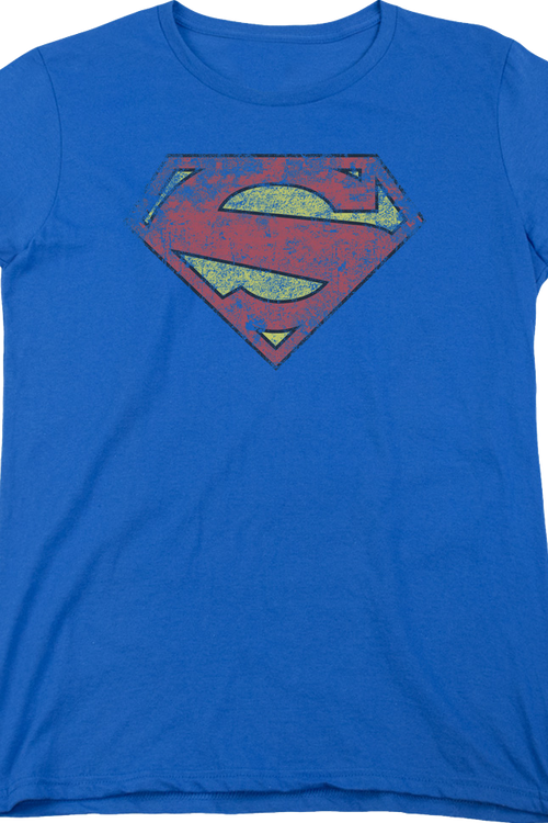 Womens Distressed Logo Superman Shirtmain product image