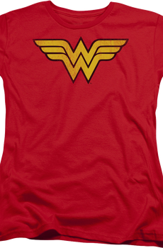 Womens Distressed Logo Wonder Woman Shirt