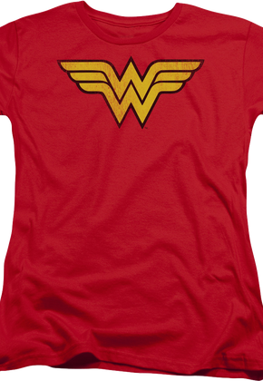 Womens Distressed Logo Wonder Woman Shirt