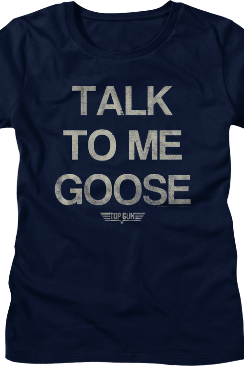 Womens Distressed Talk To Me Goose Top Gun Shirtmain product image