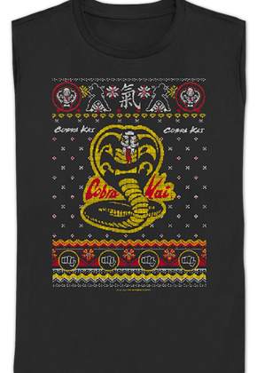 Womens Dojo Logo Faux Ugly Christmas Sweater Cobra Kai Shirt